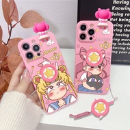 Samsung Galaxy ON7 2016 ON7 C7 Pro C9 C9 Pro A03 A03 Core 2015 J2 Prime A04 A04E M04 F04 A05 A05S A24 4G Cartoon Kulomi Phone Case With Holder Stand Doll Lanyard Necklace