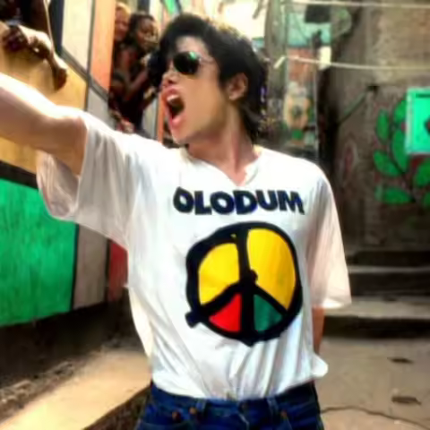 Michael Jackson Peace and Love Anti-War OLODUM short-sleeved shirt Autumn Pure cotton Men's T-Shirt 