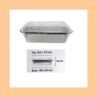 [Ready Stock] HICOOK Crystal Wrap 5 Pcs Rectangle Aluminium Foil Tray with Lid 4572-P