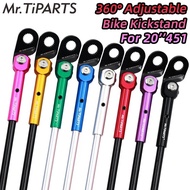 Mr.tiparts 20 inch Folding Bike Kickstand Adjustable Angle for 451 Wheelset Bike Side Stand Bicycle 