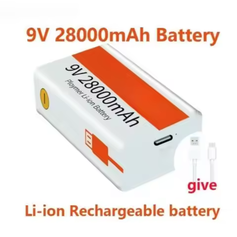 9 volt B battery 28000mAh lithium-ion rechargeable battery for multimeter microphone