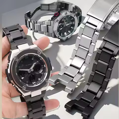 For Casio G-shock Gst-b100/410/w100/s110/w300/210 gst-400g Solid Metal Strap Stainless Steel Watch B