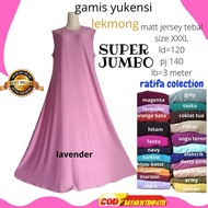 Gamis Yukensi Tanpa lengan Jumbo xxxl Ld 130 PJ 140 cm Inner Dress Jumbo bahan jersey  premium tebal