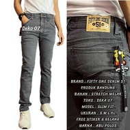 Fifty One Denim 51 - Men's Soft Jeans Slim Fit Skinny Stretch Original Men's Grey
