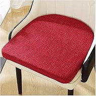 Cotton Linen U Shaped Dining Chair Cushions 2/4/6 PCS Non-Slip Kitchen Chair Pads Thick Soft Office 