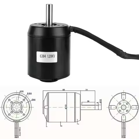 6384 120KV BLDC Hub Strong Power Waterproof Dustproof Brushless Motor For Electric Scooter Parts
