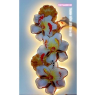 Luxury Golden Flower Koi Fish Mirror Painting - uv printed Mica material - Wall painting