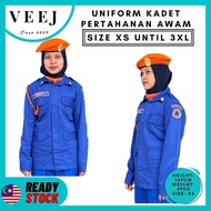 UNIFORM BAJU KADET P.AWAM NO4 I KPA I BAJU KPA KAIN COTTON TEBAL I KASPA I COMBO BERET