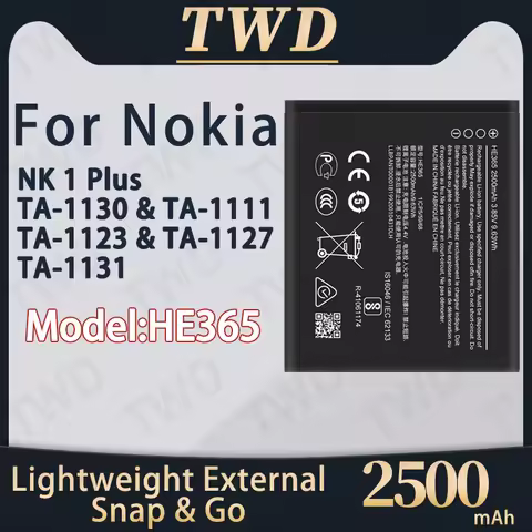 HE365 Large capacity Battery For Nokia 1 PLUS/TA-1130/TA-1111E/TA-1123/TA-1127/TA-1131Batteries New 