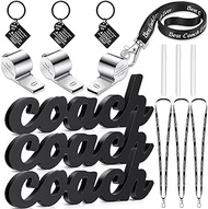 Sratte Thank You Coach Gift Including Coach Wood Sign Coach Appreciation Keychain Whistles with Lanyard Coach Pen for Football Basketball Hockey Soccer Baseball Gifts