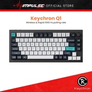 Keychron Q1 HE / Max ANSI 75% Layout 82 Key Carbon Black / Shell White RGB Wireless Keyboard - Knob 