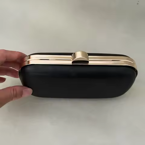 19cm Box Clutch Purse Frame Metal Box Frame Clutch Bag Glue-in Hand Pouch Rectangle Round Head Eveni