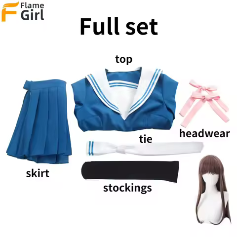 Anime Fruits Basket Costume Cosplay Student JK Uniform Set Top Skirt Tohru Honda Wig Sailor C BD6125