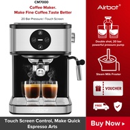 [Ready Stock] Airbot Espresso Coffee Maker Machine CM7000 Steam Milk Froth System Cafe Style Automatic Household Barista