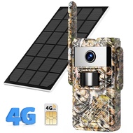 Cellular Trail Camera, Solar Powered Game Camera, 2.5K Live Streaming & Playback on Phone, No-Glow I