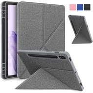 Slim Soft TPU Back Case with Pencil Holder Stand for Samsung Galaxy Tab S10 Plus 2024/Tab S10 FE/Tab