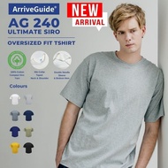 ARRIVE GUIDE AG240 100% Cotton Ultimate Siro Round Neck Unisex Adult Oversized Fit T-Shirt 8 Colors 