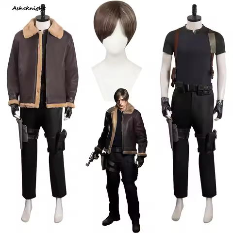Fantasia Agent Leon Cosplay Men Disfraz Biohazard Game Hazard Bio Costume Party Disguise Male Hallow
