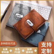A5 Retro Password Notebook Locked Diary Thickened Simple Student Notepad Handbook Notebook Stationer