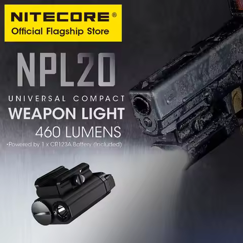 Nitecore NPL20 460 Lumen Tactical Gun lamp Compact Rail Mount LED Army Flashlight Tactical Spotlight