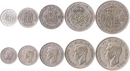 5 Coins from United Kingdom | British Coin Set Collection 3 6 Pence 1 2 Shillings ½ Crown | Circulat
