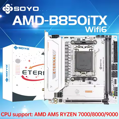 SOYO B850ITX AMD Mini Motherboard AMD Ryzen AM5 DDR5 Supports CPU 7000 8000 9000 Processors Pcie5.0x