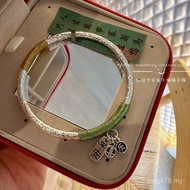 Handmade Sterling Silver 9999 Safe Silver Bracelet Happy Wholesale Bracelet Round Stick Hammer Patte