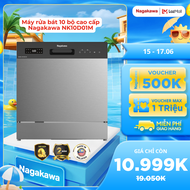Máy rửa bát 10 bộ cao cấp Nagakawa NK10D01M - Công nghệ sấy khí tươi và Diệt khuẩn UV Led - Rửa tự đ