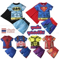 Short Set Comfortable Fabric Not Hot. Superhero Costume hero Fancy Dress Kids Super Captain America Spiderman Hulk Iron