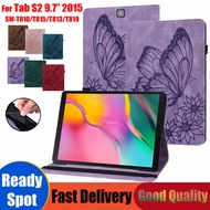 For Samsung Galaxy Tab S2 9.7 2015 SM-T810 SM-T815 SM-T813N SM-T819N SM-T819 SM-T813 SM-T815Y SM-T819Y Tablet Protection Case Retro Embossed Butterfly Flip Leather Cover Fold Stand T810 T815 T819 T813
