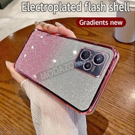 สำหรับ Realme เคส C35ชุบด้วยไฟฟ้าที่ครอบโทรศัพท์มือถือ TPU มีกลิตเตอร์สีอ่อนหรูหรา C35 Realme เคสโทร