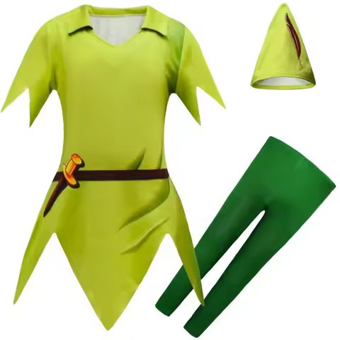 HAni 2025 Christmas Boys Peter Pan Kids Anime Cosplay Costume Carnival Party T-shirt pants Suit Supe