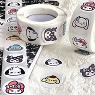 500pcs/roll Speechless Sanrio Sticker Material Kuromi Cinnamon Sealing Sticker Polka Dot Sticker Lab