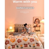 【Ultra-Soft & Double-Sided Fleece】Winter Blanket All Seasons Comforter Thick Fleece Duvet Insert/Dou
