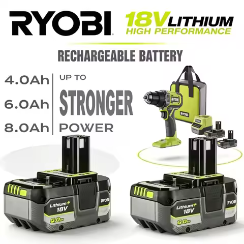 RYOBI Original ONE+ 18V 4.0Ah Lithium Battery Compatible with P215 Drill P505 Circular Saw Power Too