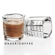 Espresso Double Shot Glass 2 OZ 60ml Square Coffee Shot Measuring Cup/ Thick Glass Espresso Shot Gla