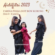 Baju Kurung Moden Budak Perempuan Baby Girl Plain Polka Dot Baju Raya 2025 Gosh Kids Design Farina