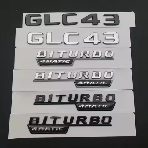 Sticker GLC 43 Badge 3D ABS Chrome Black Car Rear Trunk Badge Sticker Logo GLC 43 BITURBO 4MATIC Emb