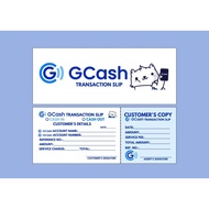 gcash transaction slip, receipt, booklet