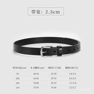 Repurchase Rate 90% Small Belt Men's Genuine Leather Slimmer Look Widened Silver Buckle Couple Style