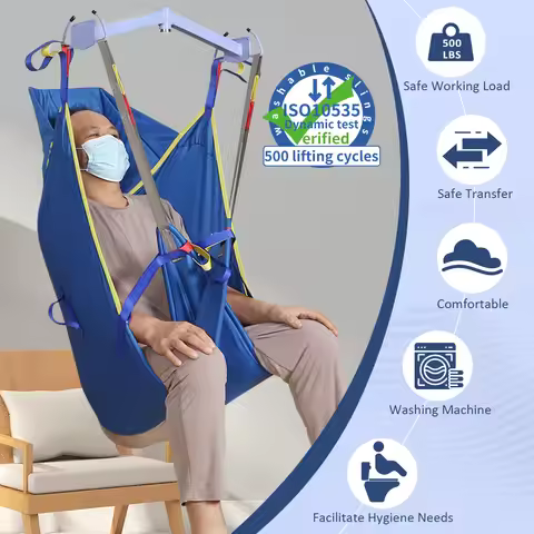 EZ Assistive Hoyer Lift Divided Leg Universal Sling with High Back Positioning Patient Hoist Sling 8
