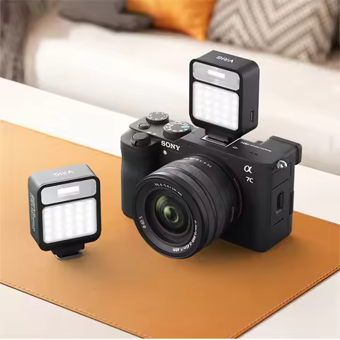 VRIG Retro Camera Flash Speedlite for Sony ZV1 Ricoh GR3 Fujifilm XT5 Nikon Z30 Mini LED Constant Li