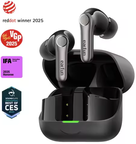 EarFun Air Pro 4+ Wireless Earbuds 6-Mic AI 54H Battery Life Bluetooth Headphones Active Noise Cance