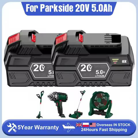 1/2/3/4Pack 20V 5Ah Replacement Battery For Parkside X 20V Team For Parkside PAP 20 B3/A3 PAPS 208 A