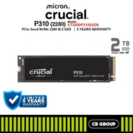 Crucial P310 PCIe Gen4 NVMe 2280 M.2 SSD (Up to 7100R/6000W) - 500GB/1TB/2TB (5Yrs Crucial  Warranty