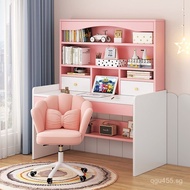 Home Bedroom Integrated Set Desk and Chair Girl Writing Student Computer Desk Study Bookshelf Desk S