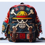 PIRATE ANIME BACKPACK MEN'S DENIM BACKPACK