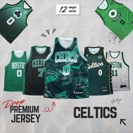 HIJAU B0S B0st0n C3lt1cs Tatum Brown Green Dri-Fit Import Authentic Printing Basketball Jersey
