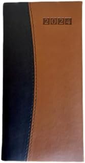 Time Traveler 2024 Pocket Diary Vegan Leather Capri Black/Tan (Hard Cover) - Executive Journal Notebook Personal Diary