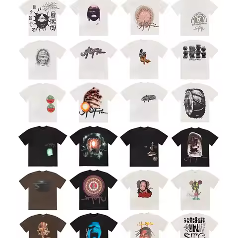 CACTUS JACK Short Sleeve T-shirt Men Women Loose Casual Crewneck Top Tees UTOPIA T Shirt